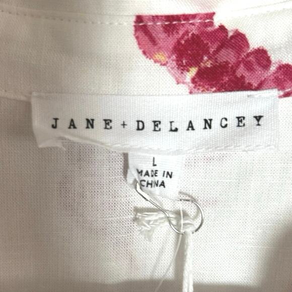 NWT Jane & Delancey Women’s Linen Blend Button Down Lobster Shirt Size Large - Picture 8 of 8